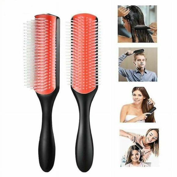 Denman Classic Brosse à Cheveux Moyenne (9 Rangées) Brosse de Coiffage Peigne Lisse
