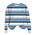 thumbnail image 4 of Pisexur Chandails en Molleton pour Femmes Col Rond Rayé Automne Chandails en Molleton Mode Décontracté Ample Pull Chandail en Molleton Manches Longues Chemises pour Femmes Blouses Surdimensionnées Hauts Sans Capuche, 4 of 4