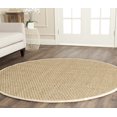 thumbnail image 1 of Safavieh Natural Fiber Collection NF114J Border Basketweave Seagrass Area Rug, 9' x 9' Round, Ivory, 1 of 5