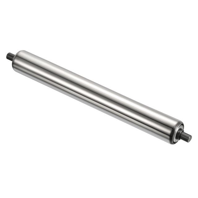 Uxcell Stainless Steel Gravity Conveyor Roller Transmission Galvanized End Silver 1.5"x16"
