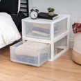 thumbnail image 2 of IRIS USA 27.9 L (29.5 US Qt.) Large Plastic Stacking Drawer, 2-Pack, Stackable Storage Organizer Unit with Sliding Drawer for Bedroom Kitch, 2 of 7