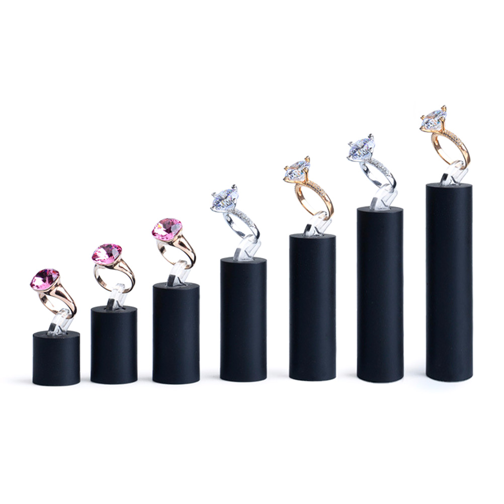 7 pcs Ring Stands Set Black Jewelry Organizer Display Stand for Shop Home Showcase