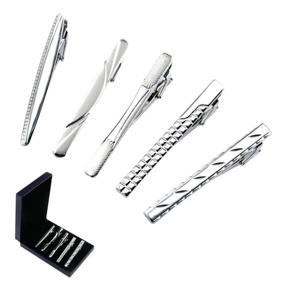 5PCS Mens Tie Clip Fashion Retro Business Tie Clip Tie Bar Clip Necktie Clip