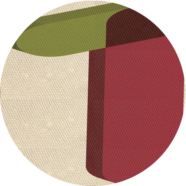 Ahgly Company Tapis d'Intérieur Ronds Transitionnels Rouges Lavables à la Machine, 8 Pieds Rond
