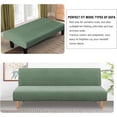thumbnail image 4 of Armless Futon Cover Stretch Sofa Bed Slipcover Protector Elastic Feature Rich Textured High Spandex Small Checks Jacquard Fabric Futon Cover, Machine Washable, 4 of 7