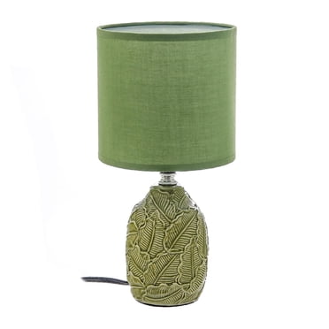 Ceramic Table Lamp With Shade Leaflet Green