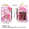 thumbnail image 3 of Hearth & Gear Vertical Zipper Card Holder Keychain Slim Bifold Wallet With Secure Pocket And Metal Hook For Easy Carry, 3 of 4