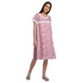 thumbnail image 2 of Moomaya Short Sleeve Nightdress For Ladies Printed Button Placket Nightwear, 2 of 4