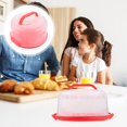 thumbnail image 4 of YOPTOP Cake Carrier Box Holder Portable Lid Stand Plastic Storage Keeper Handle Cover Plate Container Packing Cakes Pies Muffin, 4 of 6