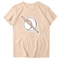 thumbnail image 2 of Meichang T-Shirts de Baseball pour Femmes T-Shirts Graphiques de Baseball Manches Courtes Col Rond T-Shirts d'Été Décontractés Hauts Coupe Ample Blouses de Jour de Match T-Shirts Beige m, 2 of 3