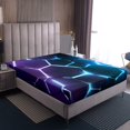 thumbnail image 4 of Erosebridal Teens Geometry Twin Sheet Sets, Futuristic Abstract Bedding Twin Size, Square Striped Decor,, 4 of 7