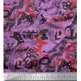 thumbnail image 1 of Soimoi Crepe Silk Fabric Food,Animals & Text Print Fabric by The Yard 42 Inch Wide, 1 of 5
