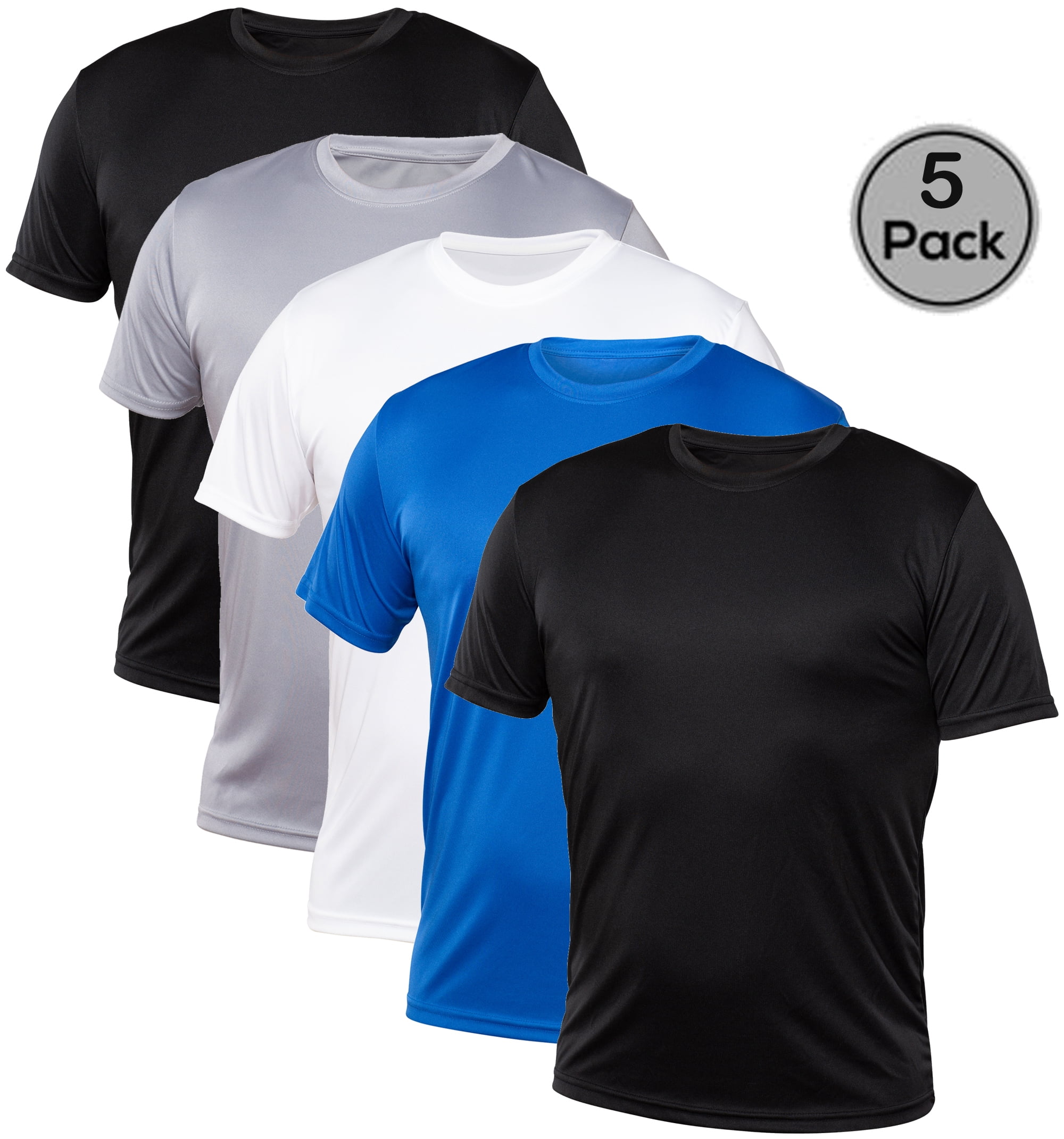 Blank Activewear Pack of 5 Men's T-Shirt, Quick Dry Performance fabric