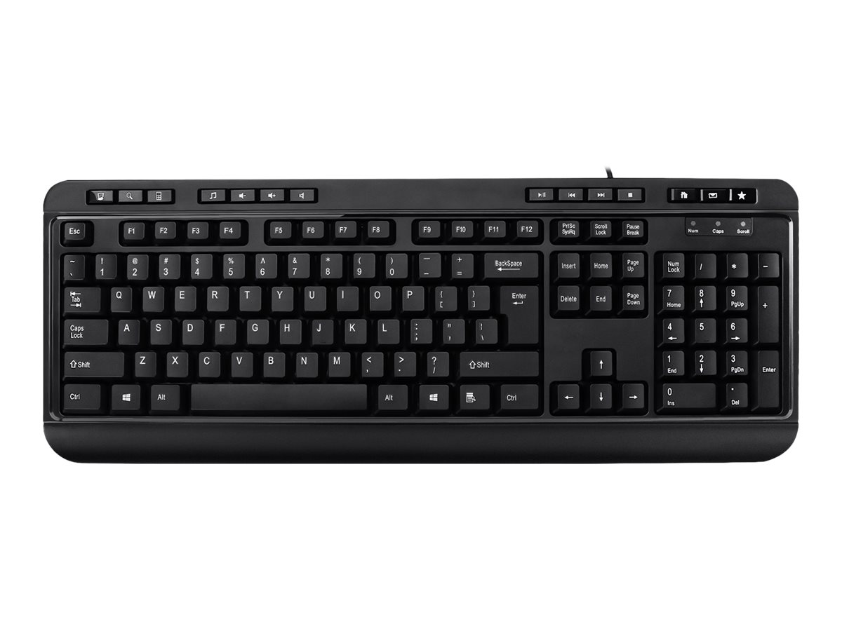Adesso EasyTouch 132 - Multimedia Desktop Keyboard with 3-Port USB Hub