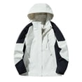 thumbnail image 4 of ManxiVoo Detachable Hood Women's Rain Jacket Multi-Purpose Hiking Windcoat With Adjustable Cuffs For Commuting XXXXL Size Light Ashy, 4 of 4
