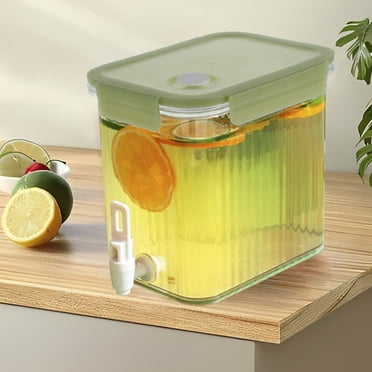 AMERTEER Glass Beverage Dispenser 3.5L Drink Dispenser Container with Faucet Juice Jug Dispenser with Tap Heat Resistant Refrigerator Cold Kettle Reusable Leakproof Beverage Dispensers