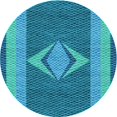 thumbnail image 1 of Ahgly Company Tapis d'Intérieur Ronds Transitionnels Bleus Lavables à la Machine, 6 Pieds Rond, 1 of 7