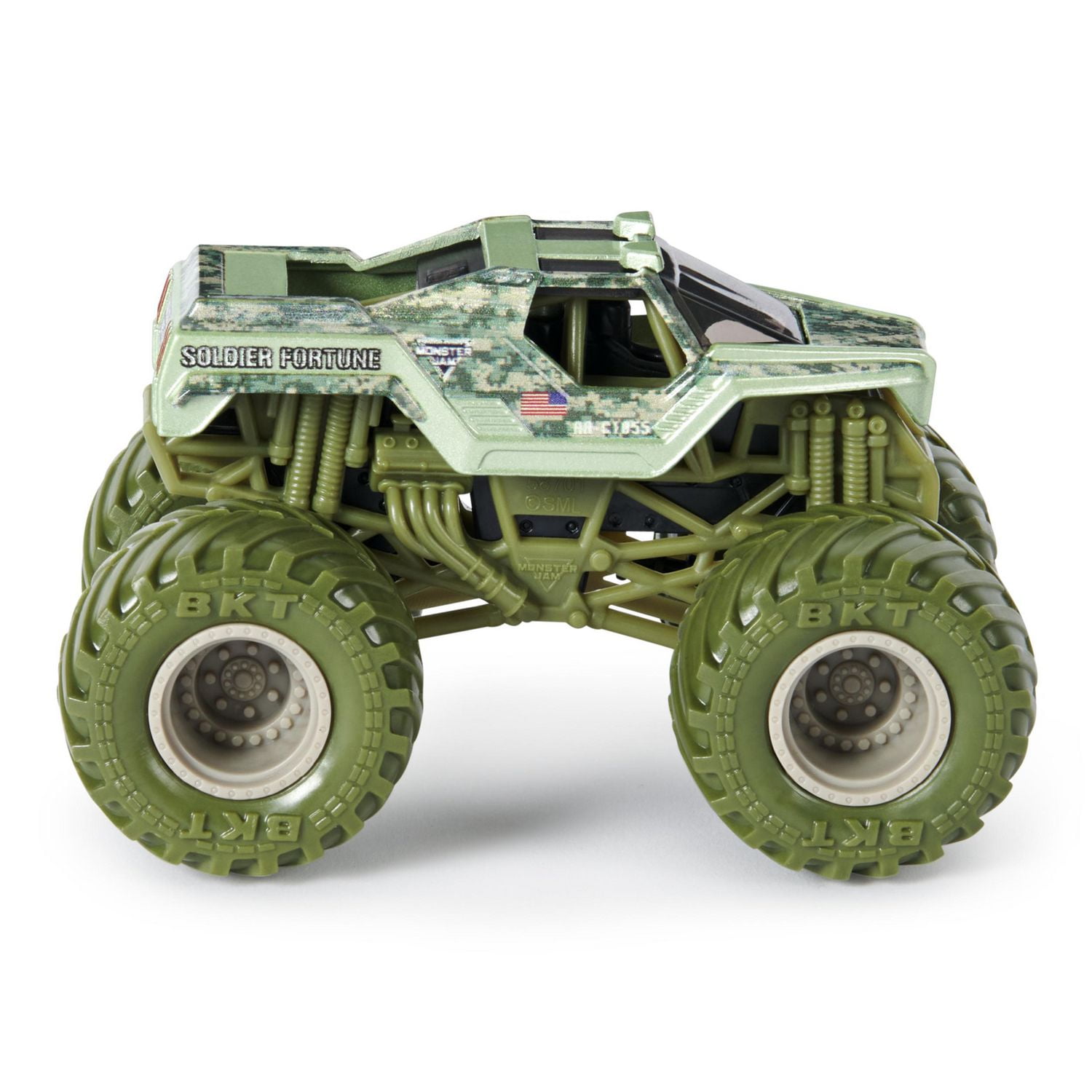 SPINMASTER Monster Jam, Monster trucks officiels en métal moulé Shaker contre Soldier Fortune, échelle 1:64, jouets pour garçons à partir de 3 ans