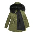 thumbnail image 1 of LSLJS Women Plus Size Winter Warm Composite Plush Button Lapels Jacket Outwear Coat, 1 of 4