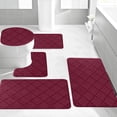 thumbnail image 4 of Bathroom Rugs and Mats Sets Foam Bath Mat 5 Set Bathroom Rugs for 5 Pcs Toilet Mats Universal Soft Comfortable Water Absorption Non-Slip Thick Machine Washable Easier to Dry Dark, 4 of 7