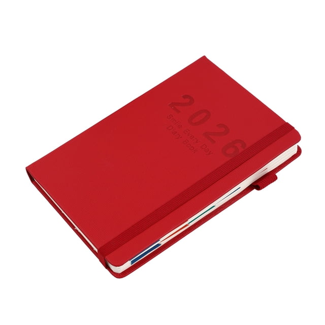 2026 Daily Planner Notebook, Vertical Patterned , Strap Closure Security, Annual Calendar Pages, A5 Portable Size Schedule Management Tool