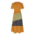 thumbnail image 3 of FAIWAD Robe à Manches Courtes pour Femme Grande Taille, à Blocs de Couleur, Robe d'Été Décontractée, Fluide, Coupe Trapèze, avec Poches, 3 of 4