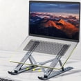 thumbnail image 3 of SNNROO Ultra-Stable Foldable Laptop Stand - Adjustable Height  Ergonomic Design  Aluminum Construction  Compatible with 10-15.6 Inches Laptops  MacBook Air Pro  Xiaomi Accessories  Portab, 3 of 6