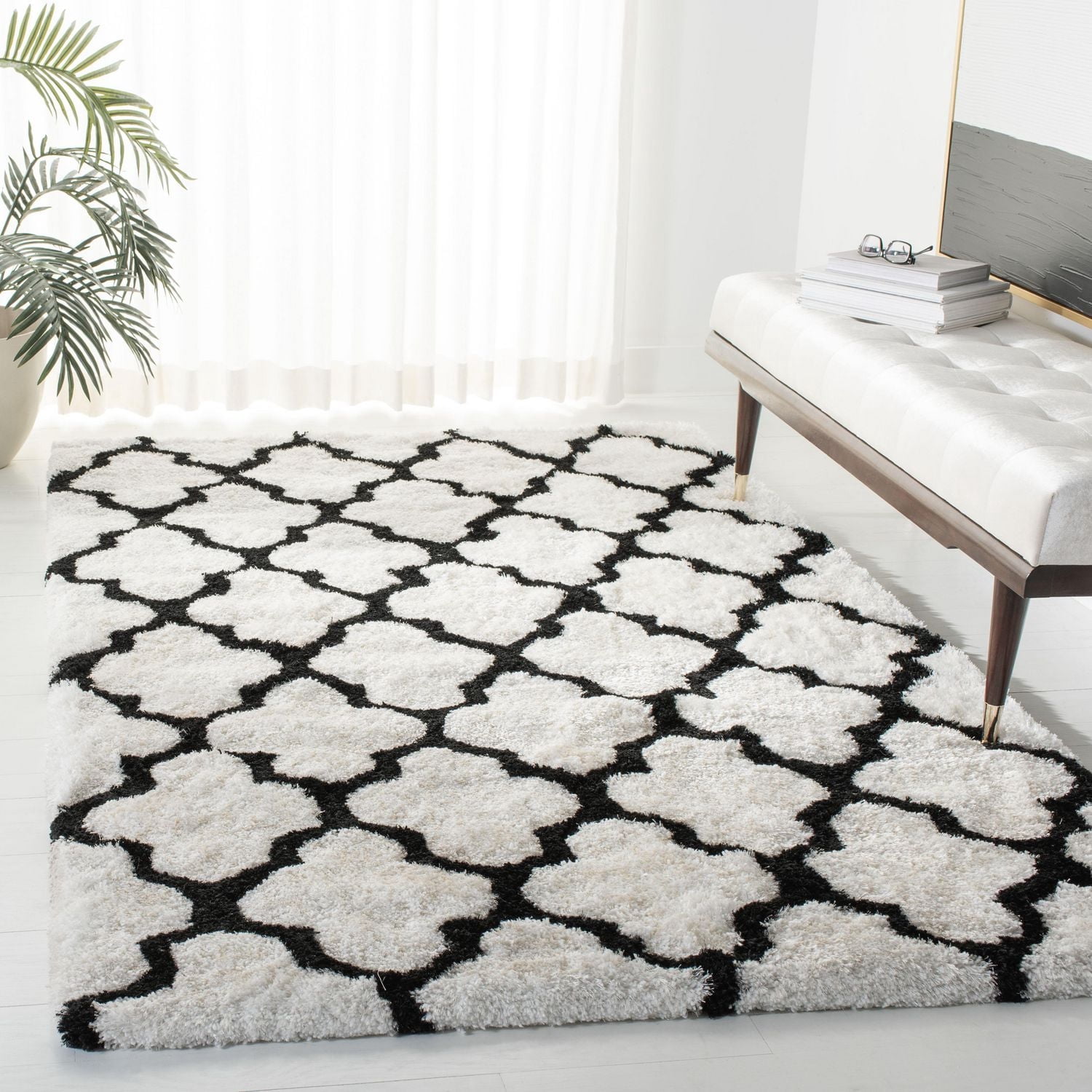 Safavieh Barcelona Anabelle Tapis Peluche Shag Géométrique