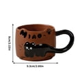 thumbnail image 1 of Cat Coffee Mug Ceramic Large Handle With English Letters Relief Design 12 oz, 1 of 7