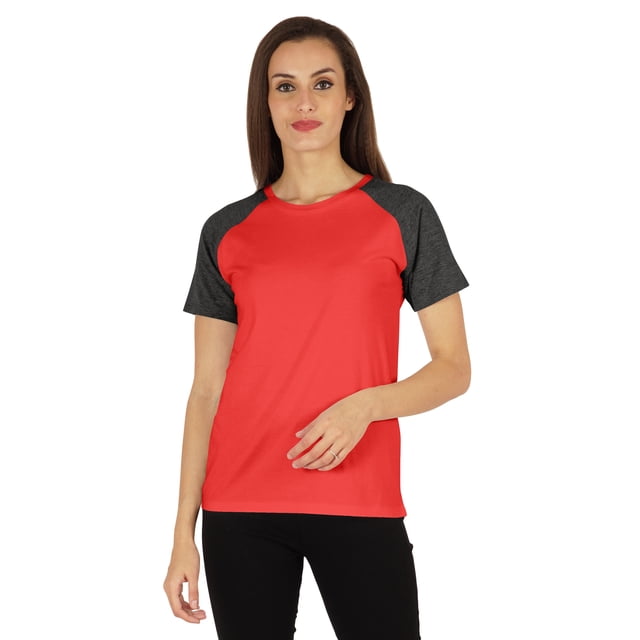Inkmeso Womens Raglan Short Sleeve T-Shirt Regular Fit Casual Solid Basic Tee T-Shirts