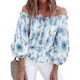 thumbnail image 5 of Ccdes Off Shoulder Top, Elegant Floral Print Blouse Loose Stylish Polyester For Office Work For Outdoor Activity, 5 of 5