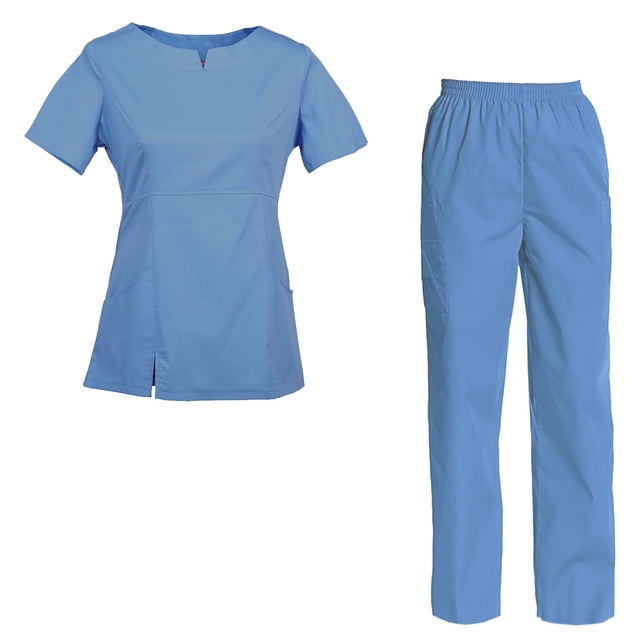 Women's Scrubs Set Scrub Top and Pants Scrubs Set