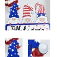 thumbnail image 3 of Leutsin 4th of July Hanging Door Sign, 4th of July Gnome Decor,Independence Day Decorations American Rustic Wooden Plaque with Rope, Wood American Flag For Front Door Porch Wall Window Decor, 3 of 4