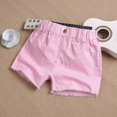 thumbnail image 4 of Birdeem Spring and Summer Cute Solid Button Girls Pocket Elastic Waist Comfy Shorts Jeans, 4 of 12