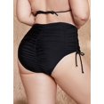 thumbnail image 4 of BeautyIn Plus Size Swim Shorts for Women Drawstring Swimming Shorts Black, 4 of 5