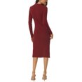 thumbnail image 3 of INSPIRE CHIC Women's Square Neck Long Sleeve Slim Fit Ribbed Knit Bodycon Midi Sweater Dress, 3 of 6
