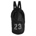 thumbnail image 2 of Basketball Football Soccer, Exercising Mesh Backpack Borsa Basket Training Bambino Shoulder Drawstring Bag Black, 2 of 8