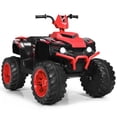 thumbnail image 1 of Costway 12V Kids 4-Wheeler ATV Quad Ride On Car w/ LED Lights Music  USB Red, 1 of 10