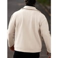 thumbnail image 4 of Dagegui Short Coats for Men Stylish Notch Lapel Zip Up Peacoat Solid Color Business Work Outwear Fall Clothes Beige M, 4 of 4