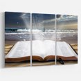 thumbnail image 1 of Designart - Jesus Bible at beach - Religious Art on Wrapped Canvas set, 1 of 1
