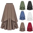 thumbnail image 1 of QATAINLAV Jupes Renaissance pour Femmes Ourlet Asymétrique Fluide Plissée à Étages Jupe Longue, Rouge, TG, Économies du Printemps, 1 of 7