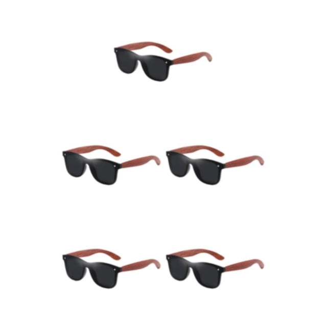 Decodeary Protection Wooden Fashion Colorful Lens Options Lightweight Frame black 5Set