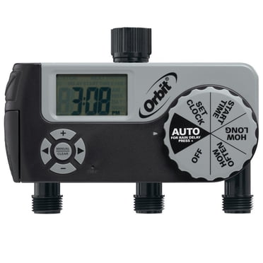 Orbit 56233D 3-Outlet Digital Watering Timer, 3 valves, Black and Gray