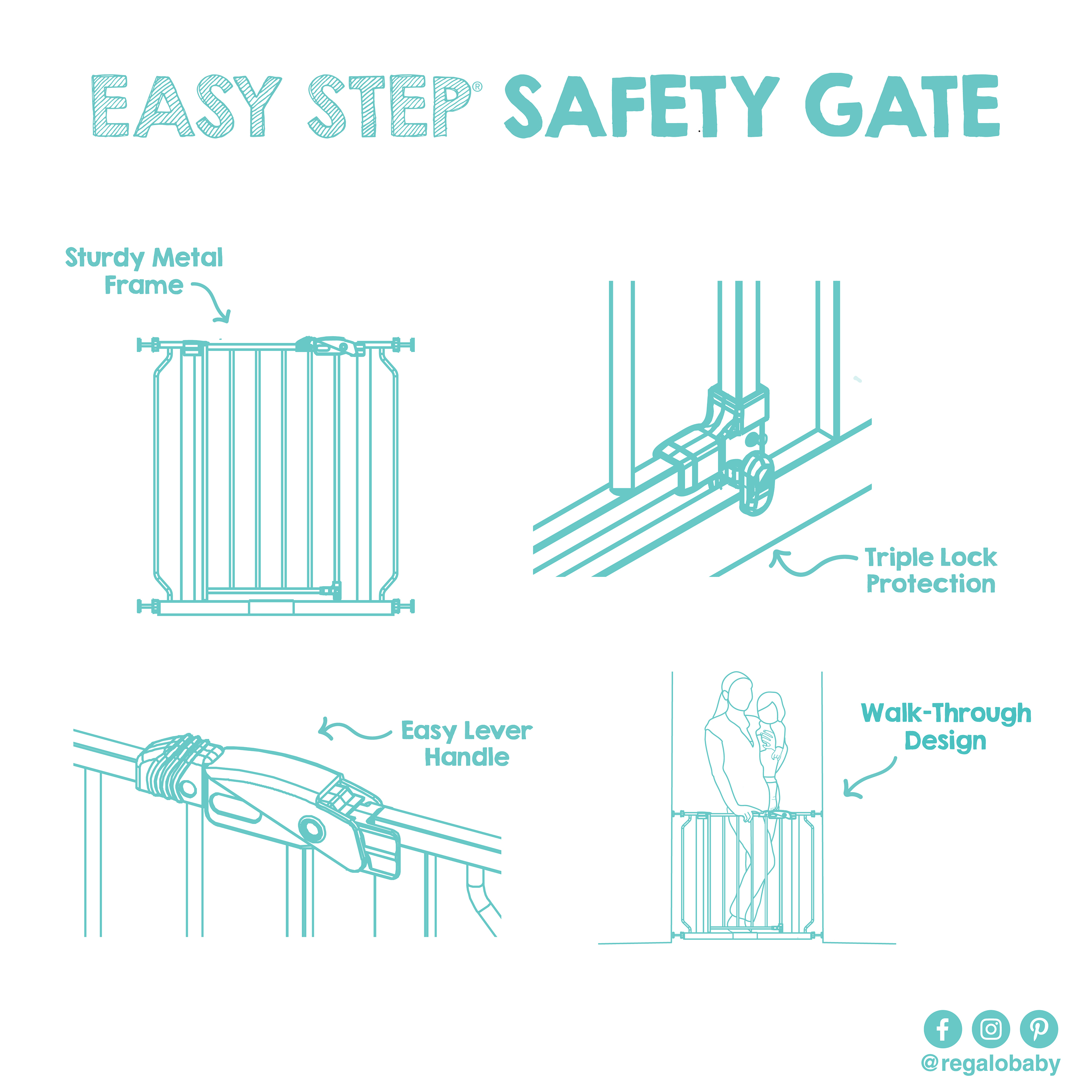 Regalo International Easy Step Extra Wide Baby Gate