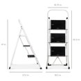 thumbnail image 4 of WAYPLUS 330lb Capacity 3 Step Steel Ladder, Folding Portable Step Stool w/ Non-Slip Feet, Rubber Pads, 4 of 7