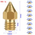 thumbnail image 1 of ziyahihome 3D Printer Nozzle Brass Extrude Head Mini Portable Brass Nozzle Firm Printer Thread, 1 of 9