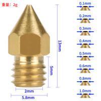 ziyahihome 3D Printer Nozzle Brass Extrude Head Mini Portable Brass Nozzle Firm Printer Thread