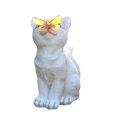 thumbnail image 3 of GROWTH TANK Garden Cat Statue Kitten Butterfly Figure Solar Light Landscape Animal Sculpture White, 3 of 9