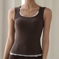 thumbnail image 4 of RXMEKW Camisole à Bretelles Sans Manches pour Femmes comme Haut de Pyjama en Polyester, Noir, 4 of 9