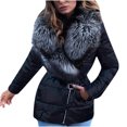 thumbnail image 2 of Ladies Shiny Big Long-sleeved Collar Short Cotton Down Padded Jacket, 2 of 4